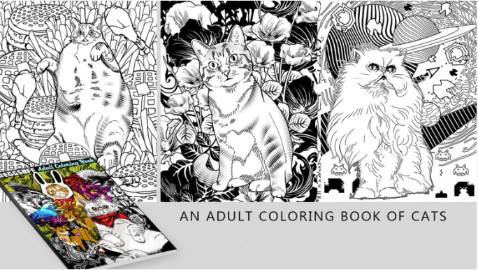 Cats and Kickstarter Coloring Book Printing